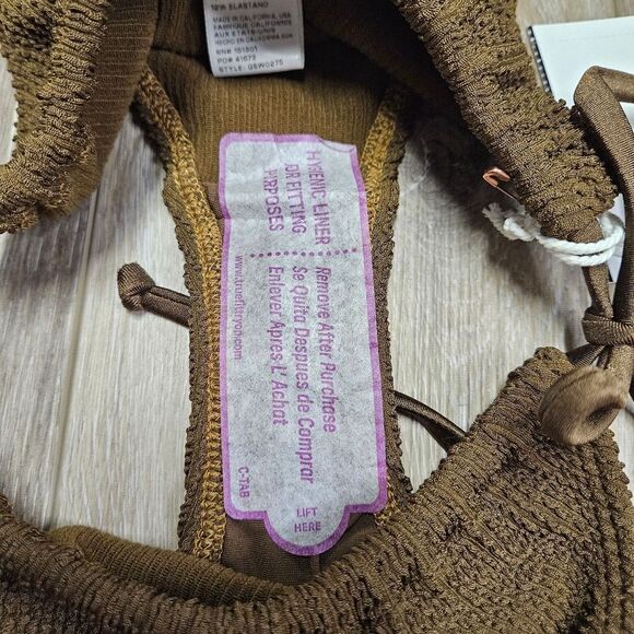 Good American Tiny Ties Always Fits Bikini Bottoms Mocha Size 3 4 Large XL NWT - Picture 7 of 9